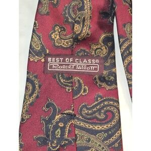 Robert Talbott Best of Class Tie Burgundy Gold Blu  Paisley Necktie Silk 3 X 58"